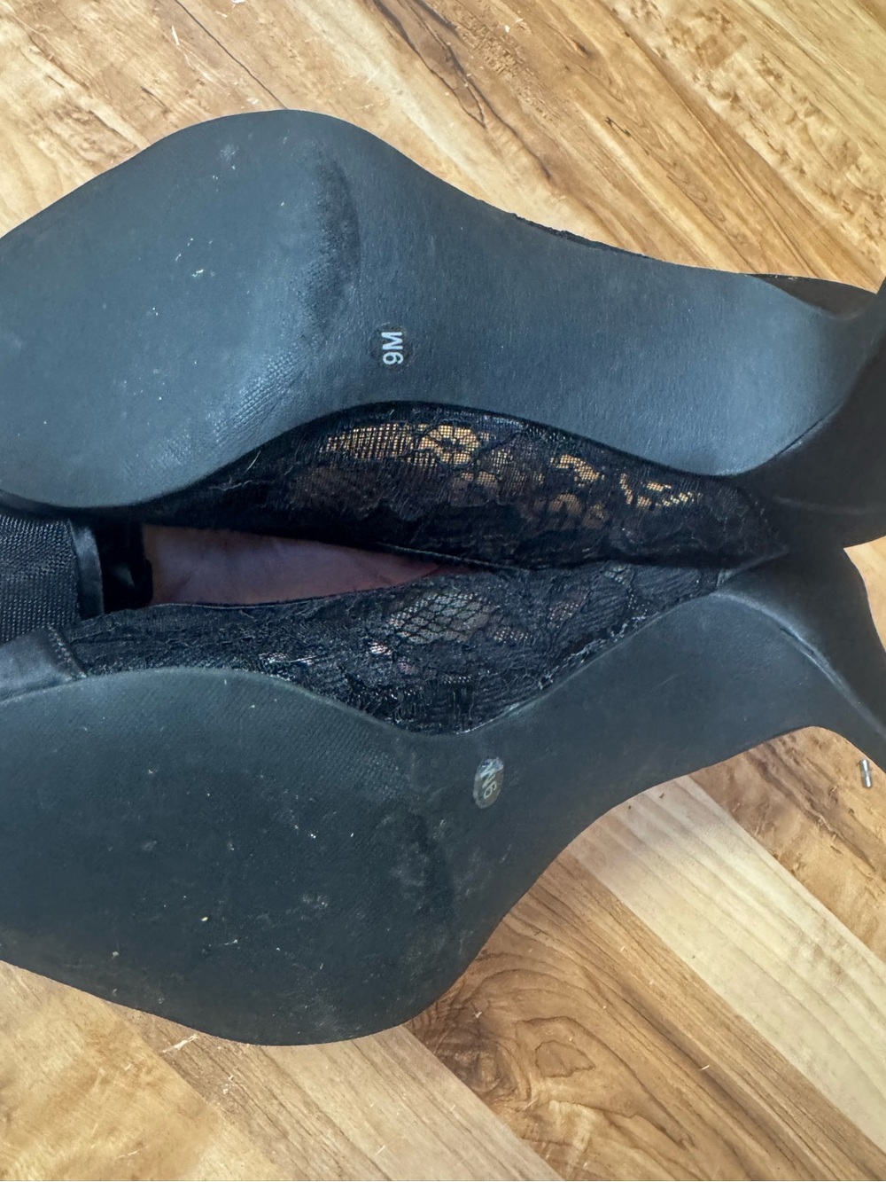 Charter Club Black Lace Bow heels - Picture 3 of 3